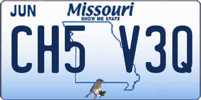 MO license plate CH5V3Q