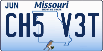 MO license plate CH5V3T