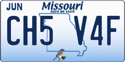 MO license plate CH5V4F