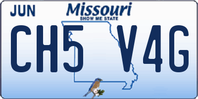 MO license plate CH5V4G