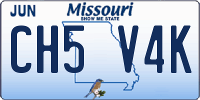 MO license plate CH5V4K