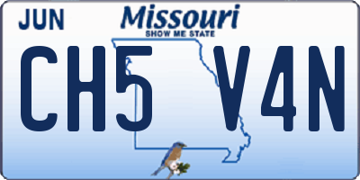 MO license plate CH5V4N