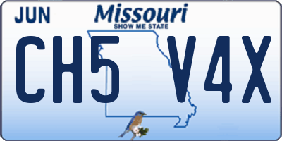 MO license plate CH5V4X