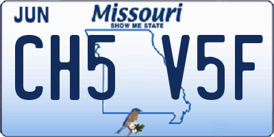 MO license plate CH5V5F