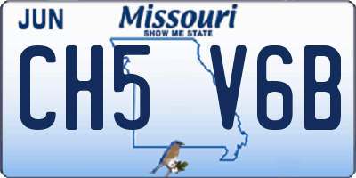 MO license plate CH5V6B