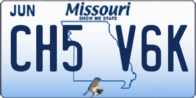 MO license plate CH5V6K