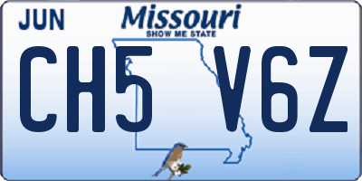 MO license plate CH5V6Z