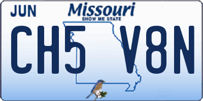MO license plate CH5V8N