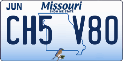 MO license plate CH5V8O