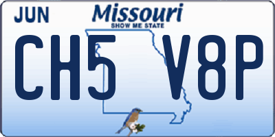 MO license plate CH5V8P