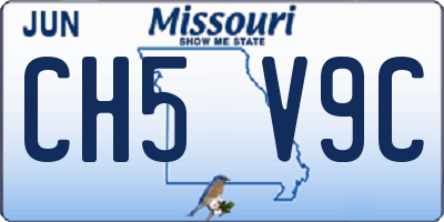 MO license plate CH5V9C
