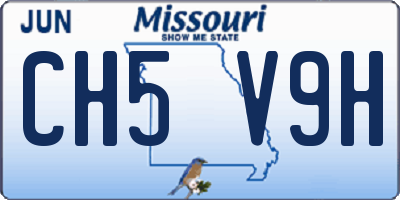 MO license plate CH5V9H