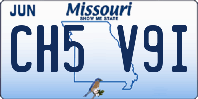 MO license plate CH5V9I