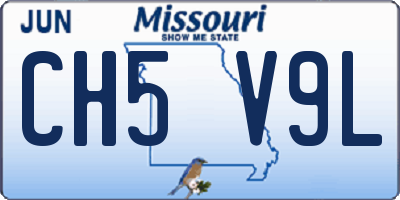 MO license plate CH5V9L