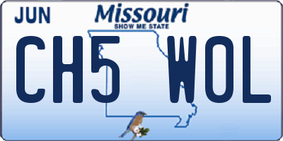 MO license plate CH5W0L