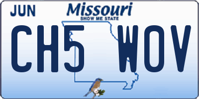 MO license plate CH5W0V