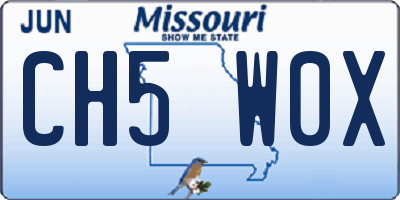 MO license plate CH5W0X