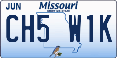 MO license plate CH5W1K
