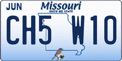 MO license plate CH5W1O