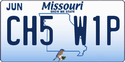 MO license plate CH5W1P