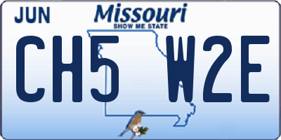MO license plate CH5W2E