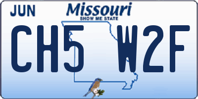 MO license plate CH5W2F