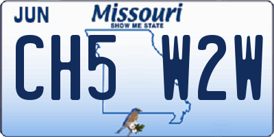 MO license plate CH5W2W
