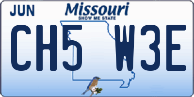MO license plate CH5W3E