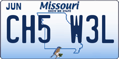 MO license plate CH5W3L