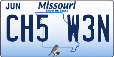 MO license plate CH5W3N