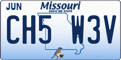 MO license plate CH5W3V