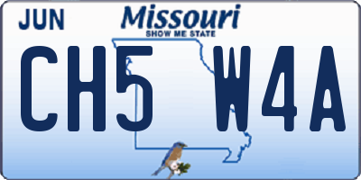MO license plate CH5W4A