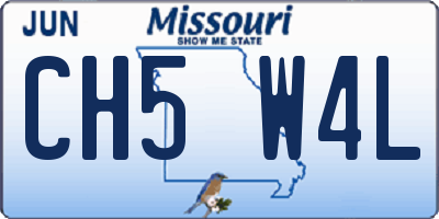 MO license plate CH5W4L