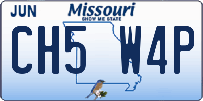 MO license plate CH5W4P