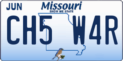 MO license plate CH5W4R