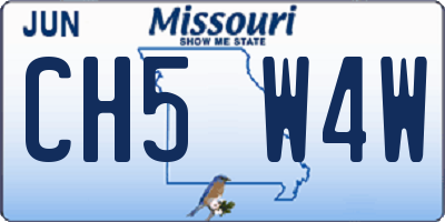 MO license plate CH5W4W