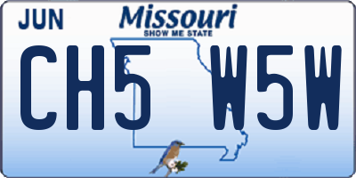MO license plate CH5W5W