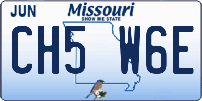 MO license plate CH5W6E