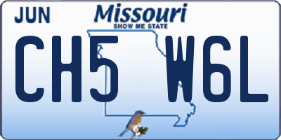 MO license plate CH5W6L