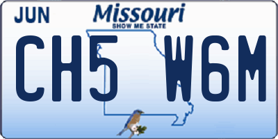 MO license plate CH5W6M