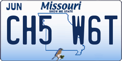 MO license plate CH5W6T