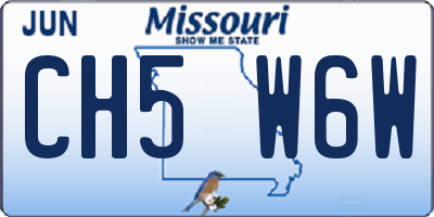 MO license plate CH5W6W