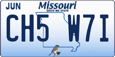 MO license plate CH5W7I