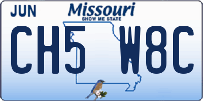 MO license plate CH5W8C