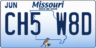 MO license plate CH5W8D