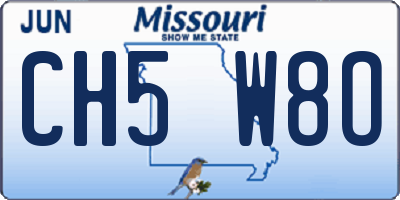 MO license plate CH5W8O