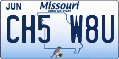 MO license plate CH5W8U