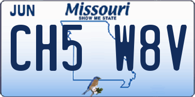 MO license plate CH5W8V