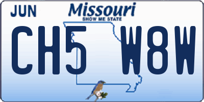 MO license plate CH5W8W