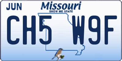 MO license plate CH5W9F